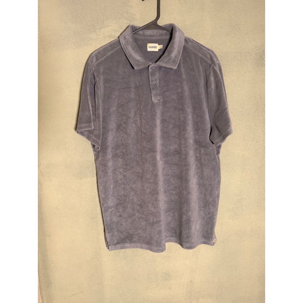 Fair Harbor Mens Ravello Terry Cloth Polo Shirt Short Sleeve Beach Casual L